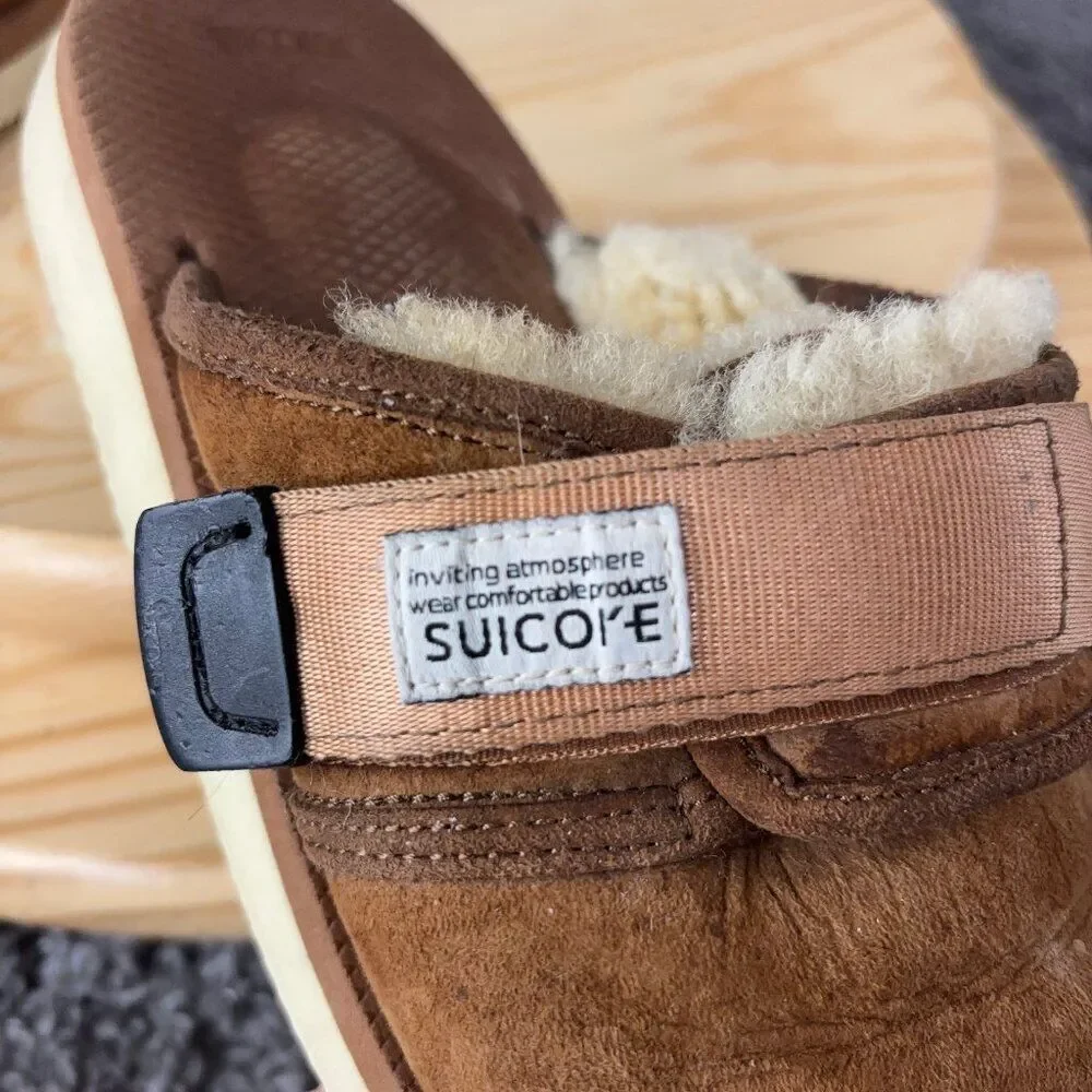 Suicoke Women's Brown Shearling Slippers - Picture 8 of 11